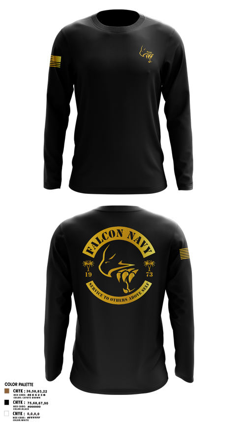 Long Sleeve Performance Shirt, Falcon Navy, , Teamtime, Team time, sublimation, custom sports apparel, team uniforms, spirit wear, spiritwear, sports uniforms, custom shirts, team store, custom team store, fundraiser sports, apparel fundraiser