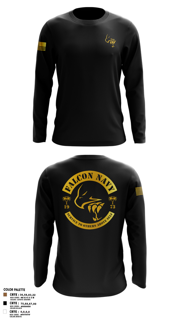 Long Sleeve Performance Shirt, Falcon Navy, , Teamtime, Team time, sublimation, custom sports apparel, team uniforms, spirit wear, spiritwear, sports uniforms, custom shirts, team store, custom team store, fundraiser sports, apparel fundraiser