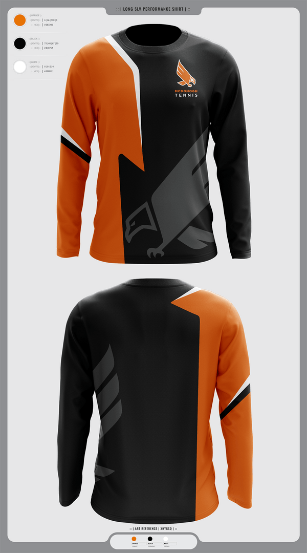 Long Sleeve Performance Shirt, Mcdonogh Boys Tennis, Tennis, Teamtime, Team time, sublimation, custom sports apparel, team uniforms, spirit wear, spiritwear, sports uniforms, custom shirts, team store, custom team store, fundraiser sports, apparel fundraiser