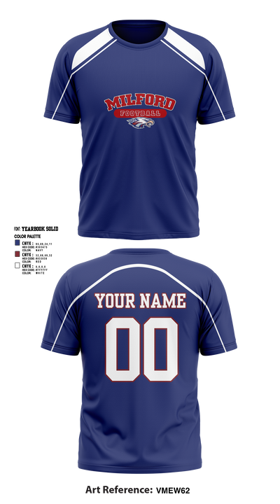 Milford Eagles Pop Warner Football and Cheer 85500081 Short Sleeve Performance Shirt - 3 (1)
