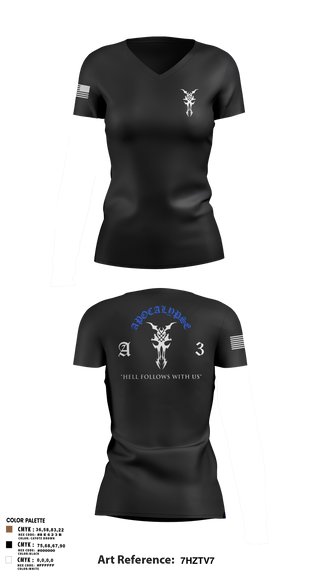 Womens Short Sleeve Vneck Shirt, Apocalypse Platoon, , Teamtime, Team time, sublimation, custom sports apparel, team uniforms, spirit wear, spiritwear, sports uniforms, custom shirts, team store, custom team store, fundraiser sports, apparel fundraiser