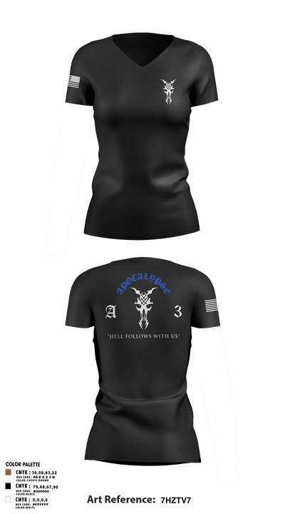 Apocalypse Platoon 49394201 Women's Short Sleeve V-neck Shirt - 107