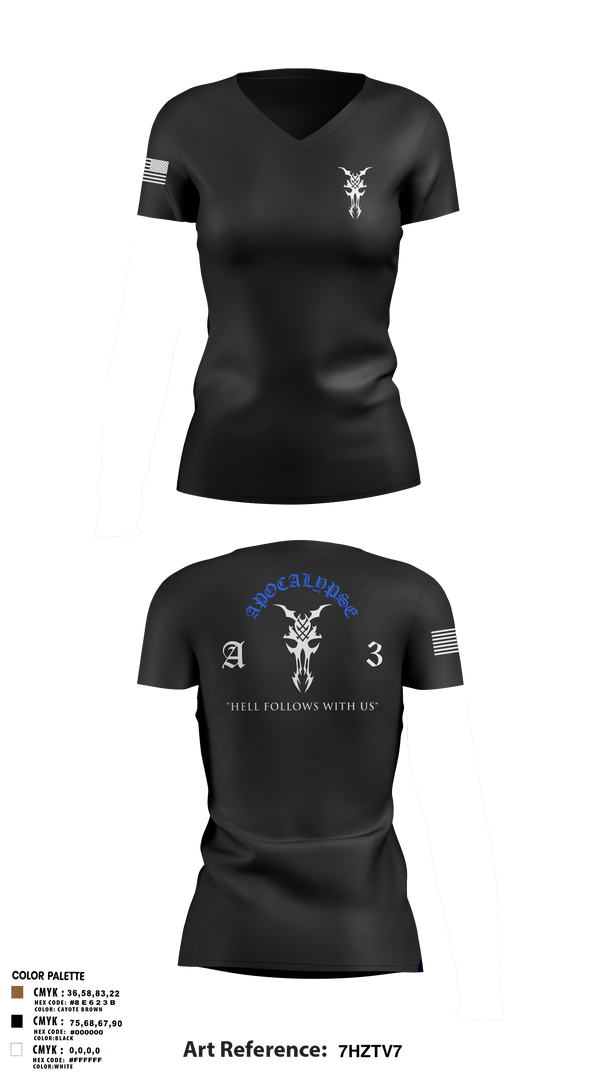 Womens Short Sleeve Vneck Shirt, Apocalypse Platoon, , Teamtime, Team time, sublimation, custom sports apparel, team uniforms, spirit wear, spiritwear, sports uniforms, custom shirts, team store, custom team store, fundraiser sports, apparel fundraiser