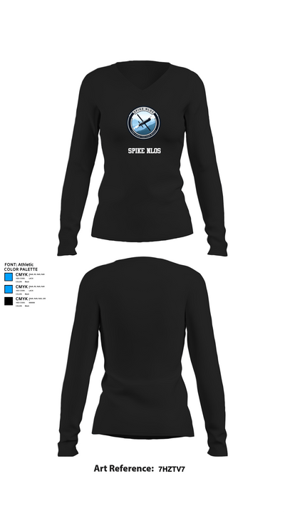SPIKE NLOS 52924735 Women's Long Sleeve V-neck Shirt - 34
