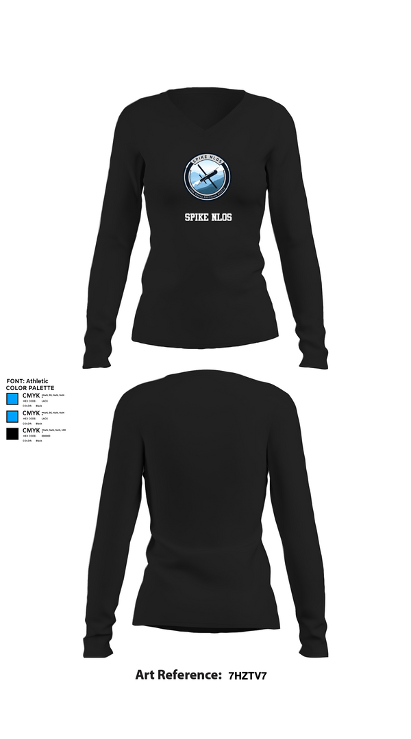 Womens Long Sleeve Vneck Shirt, SPIKE NLOS, , Teamtime, Team time, sublimation, custom sports apparel, team uniforms, spirit wear, spiritwear, sports uniforms, custom shirts, team store, custom team store, fundraiser sports, apparel fundraiser