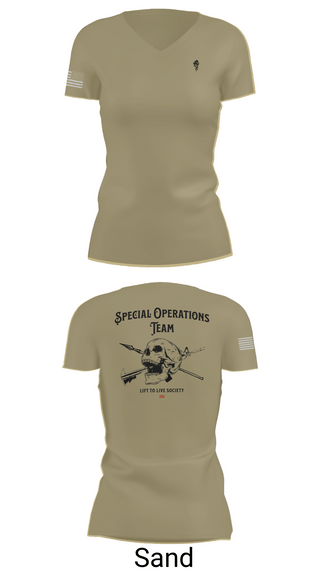 Womens Short Sleeve Vneck Shirt, Special Operations Team, , Teamtime, Team time, sublimation, custom sports apparel, team uniforms, spirit wear, spiritwear, sports uniforms, custom shirts, team store, custom team store, fundraiser sports, apparel fundraiser