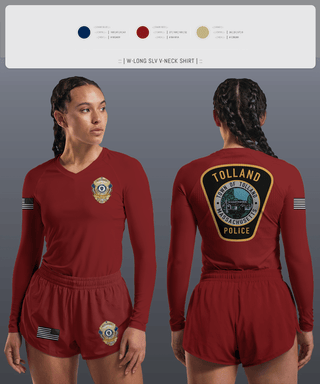Womens Long Sleeve Vneck Shirt, Tolland Police Department, , Teamtime, Team time, sublimation, custom sports apparel, team uniforms, spirit wear, spiritwear, sports uniforms, custom shirts, team store, custom team store, fundraiser sports, apparel fundraiser