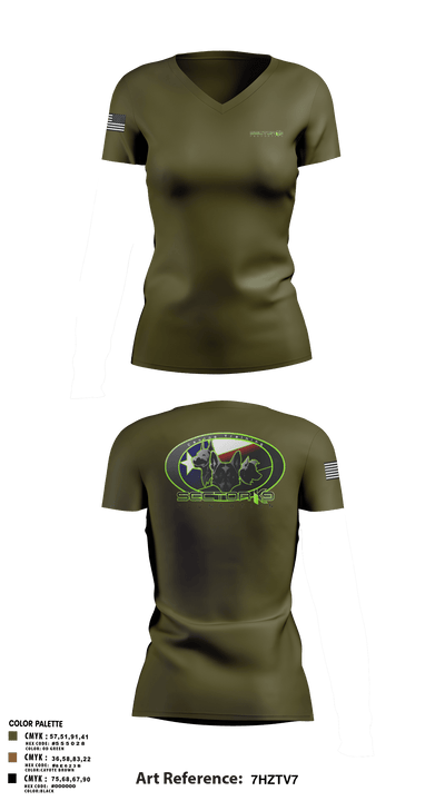Sector K9 Foundation 85610230 Women's Short Sleeve V-neck Shirt - 101