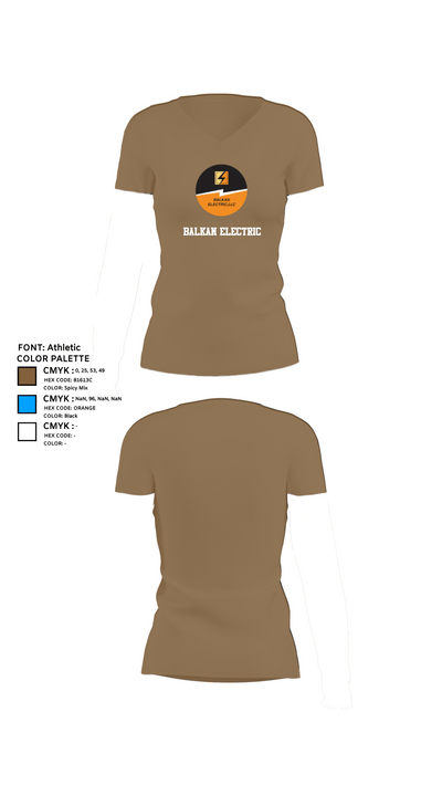 Balkan Electric 74934219 Women's Short Sleeve V-neck Shirt - 2