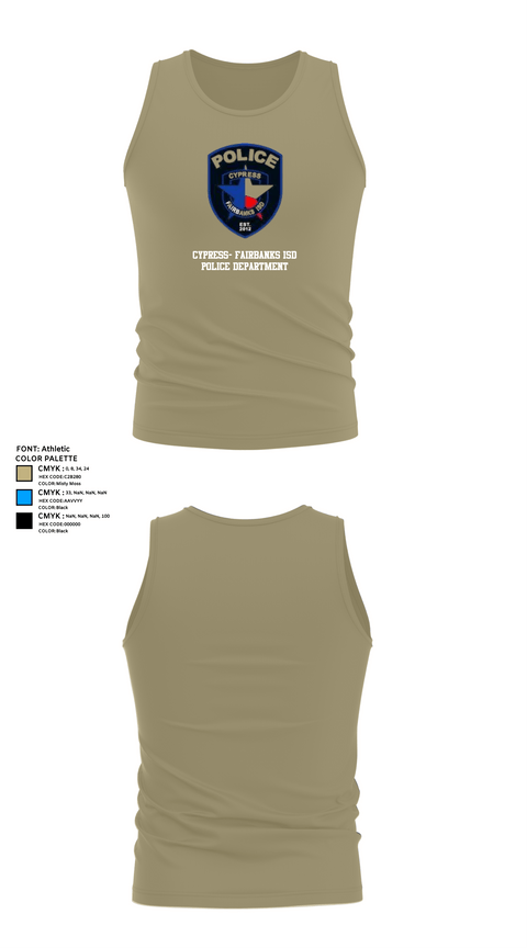 Tank Top, Cypress- Fairbanks ISD Police Department, Police, Teamtime, Team time, sublimation, custom sports apparel, team uniforms, spirit wear, spiritwear, sports uniforms, custom shirts, team store, custom team store, fundraiser sports, apparel fundraiser