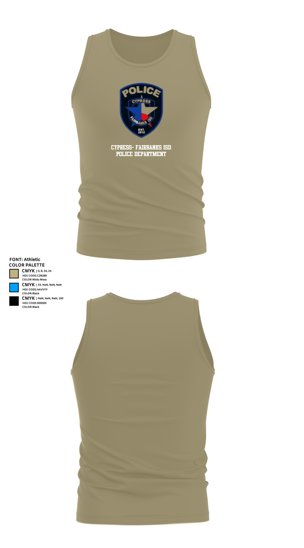 Tank Top, Cypress- Fairbanks ISD Police Department, Police, Teamtime, Team time, sublimation, custom sports apparel, team uniforms, spirit wear, spiritwear, sports uniforms, custom shirts, team store, custom team store, fundraiser sports, apparel fundraiser