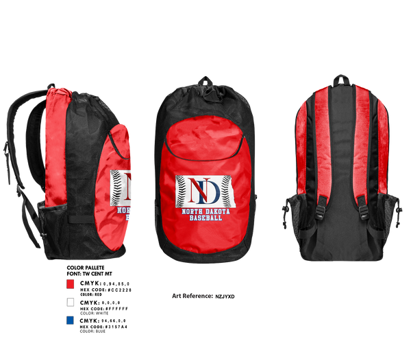 Gear Bag, North Dakota Baseball, Baseball, Teamtime, Team time, sublimation, custom sports apparel, team uniforms, spirit wear, spiritwear, sports uniforms, custom shirts, team store, custom team store, fundraiser sports, apparel fundraiser