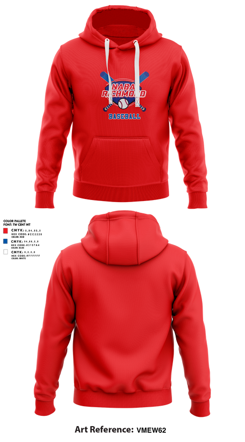 Hoodie, NABA Richmond Baseball, Baseball, Teamtime, Team time, sublimation, custom sports apparel, team uniforms, spirit wear, spiritwear, sports uniforms, custom shirts, team store, custom team store, fundraiser sports, apparel fundraiser