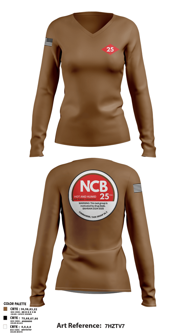 Womens Long Sleeve Vneck Shirt, NMCB 25 CTG 56.2, Navy, Teamtime, Team time, sublimation, custom sports apparel, team uniforms, spirit wear, spiritwear, sports uniforms, custom shirts, team store, custom team store, fundraiser sports, apparel fundraiser