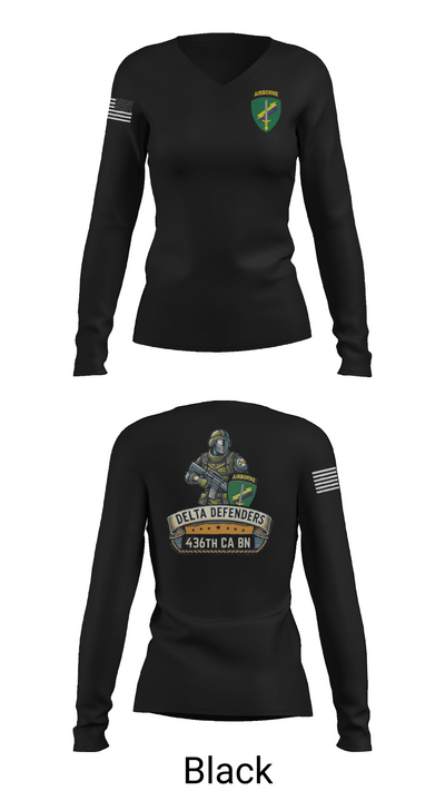 D Co 436th CA BN 62553628 Women's Long Sleeve V-neck Shirt - 37