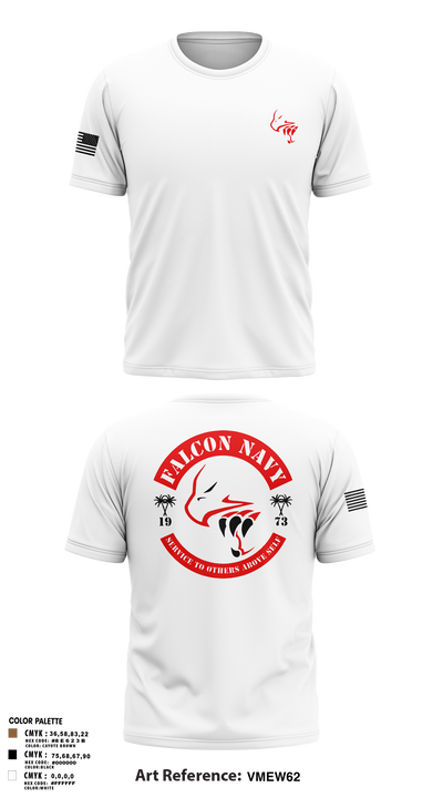 Falcon Navy 41884136 Short Sleeve Performance Shirt - 2