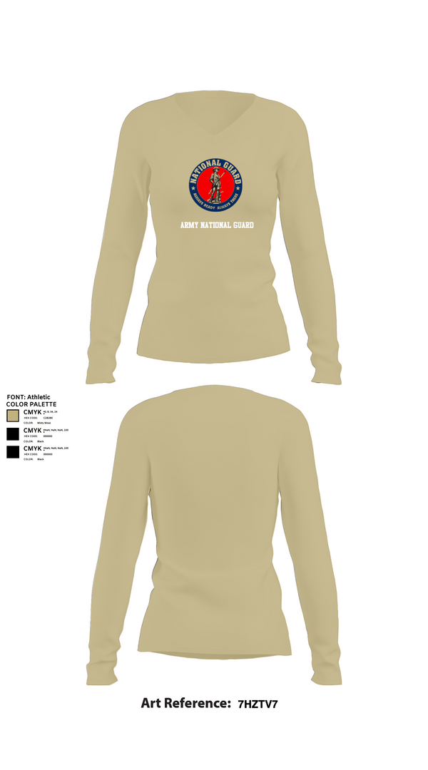 Womens Long Sleeve Vneck Shirt, , National Guard, Teamtime, Team time, sublimation, custom sports apparel, team uniforms, spirit wear, spiritwear, sports uniforms, custom shirts, team store, custom team store, fundraiser sports, apparel fundraiser
