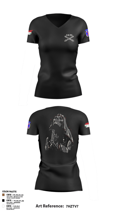 3-6 FA 94514876 Women's Short Sleeve V-neck Shirt - 3