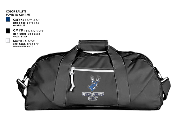 Duffle Bag, Deer Creek Antlers, Golf, Teamtime, Team time, sublimation, custom sports apparel, team uniforms, spirit wear, spiritwear, sports uniforms, custom shirts, team store, custom team store, fundraiser sports, apparel fundraiser