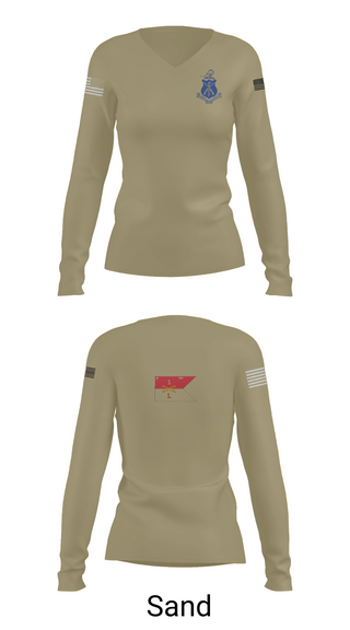 Womens Long Sleeve Vneck Shirt, Pershing Rifles Troop L-1, , Teamtime, Team time, sublimation, custom sports apparel, team uniforms, spirit wear, spiritwear, sports uniforms, custom shirts, team store, custom team store, fundraiser sports, apparel fundraiser
