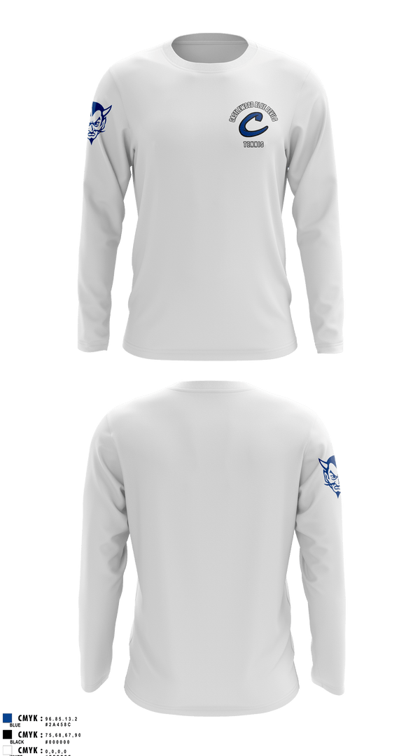 Long Sleeve Performance Shirt, Castlewood Blue Devils, Tennis, Teamtime, Team time, sublimation, custom sports apparel, team uniforms, spirit wear, spiritwear, sports uniforms, custom shirts, team store, custom team store, fundraiser sports, apparel fundraiser