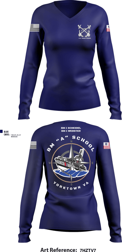 BM “A” 25-06 10728160 Women's Long Sleeve V-neck Shirt - 101