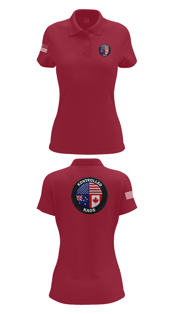Womens Short Sleeve Performance Polo, Kontrolled Kaos, E-Sports, Teamtime, Team time, sublimation, custom sports apparel, team uniforms, spirit wear, spiritwear, sports uniforms, custom shirts, team store, custom team store, fundraiser sports, apparel fundraiser