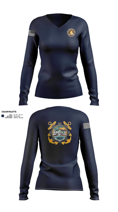 Station Cortez 16222430 Women's Long Sleeve V-neck Shirt - 1