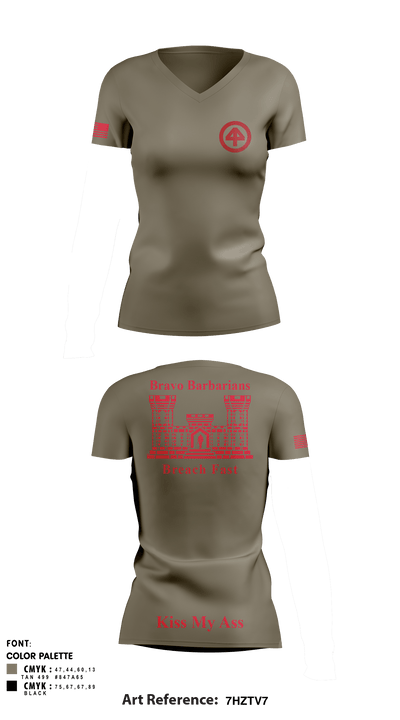 B 104th 60756364 Women's Short Sleeve V-neck Shirt - 11