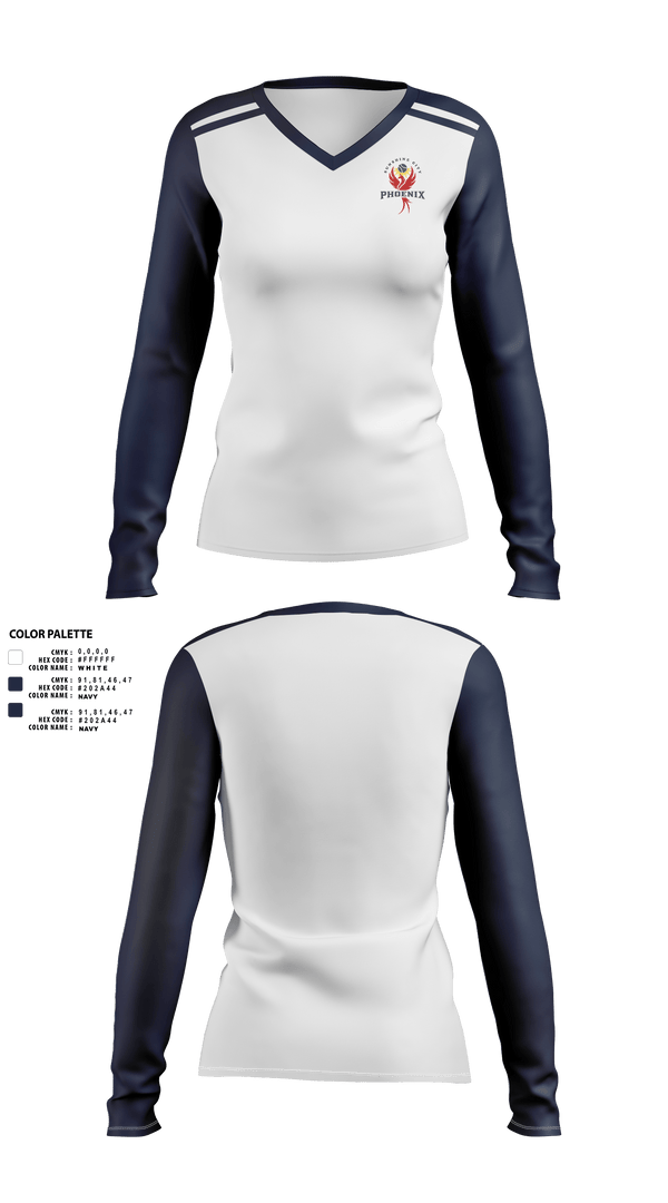 Womens Long Sleeve Vneck Shirt, Sunshine City Phoenix, Tennis, Teamtime, Team time, sublimation, custom sports apparel, team uniforms, spirit wear, spiritwear, sports uniforms, custom shirts, team store, custom team store, fundraiser sports, apparel fundraiser