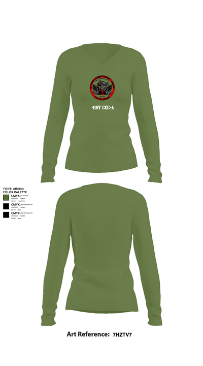 41st CEC-A 2239571 Women's Long Sleeve V-neck Shirt - 42