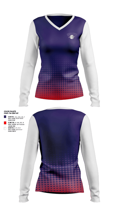 Esparto Little League 63512930 Women's Long Sleeve V-neck Shirt - 1