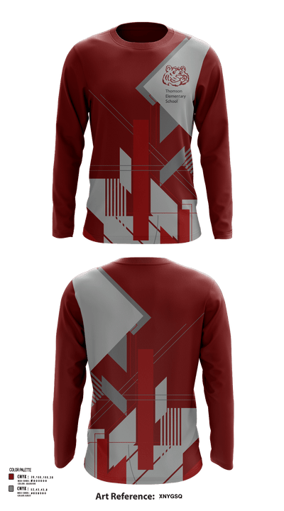 Thomson Tigers Track and Field 16915513 Long Sleeve Performance Shirt 4