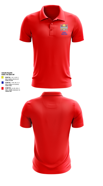 Alabama Diamond Youth Softball 65176453 Short Sleeve Performance Polo - 1 (2)