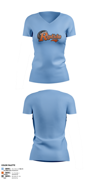 Womens Short Sleeve Vneck Shirt, Carolina Riptide, Baseball, Teamtime, Team time, sublimation, custom sports apparel, team uniforms, spirit wear, spiritwear, sports uniforms, custom shirts, team store, custom team store, fundraiser sports, apparel fundraiser