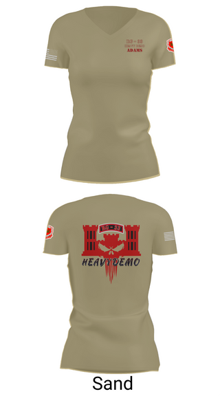 Womens Short Sleeve Vneck Shirt, CESD Bravo 35th Engineer Battalion, , Teamtime, Team time, sublimation, custom sports apparel, team uniforms, spirit wear, spiritwear, sports uniforms, custom shirts, team store, custom team store, fundraiser sports, apparel fundraiser