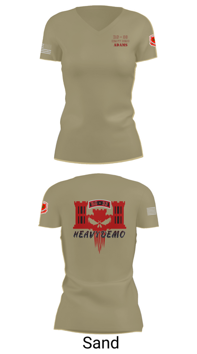 CESD Bravo 35th Engineer Battalion 45351759 Women's Short Sleeve V-neck Shirt - 88