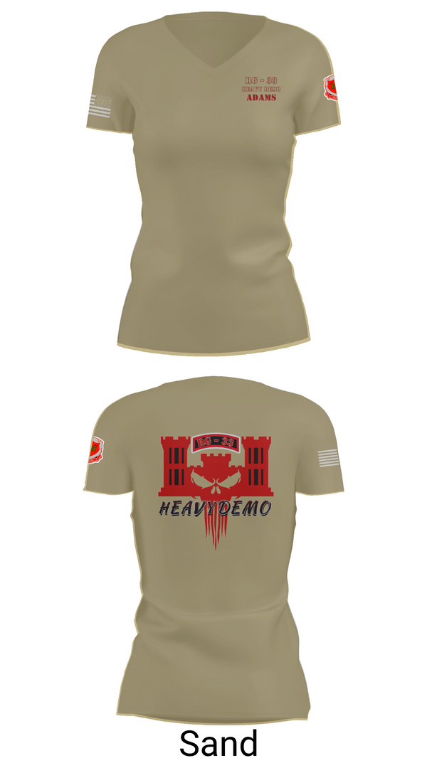 Womens Short Sleeve Vneck Shirt, CESD Bravo 35th Engineer Battalion, , Teamtime, Team time, sublimation, custom sports apparel, team uniforms, spirit wear, spiritwear, sports uniforms, custom shirts, team store, custom team store, fundraiser sports, apparel fundraiser