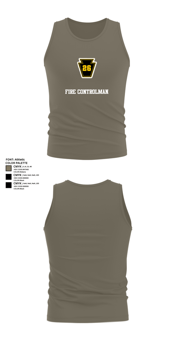 Tank Top, Fire Controlman, Navy, Teamtime, Team time, sublimation, custom sports apparel, team uniforms, spirit wear, spiritwear, sports uniforms, custom shirts, team store, custom team store, fundraiser sports, apparel fundraiser
