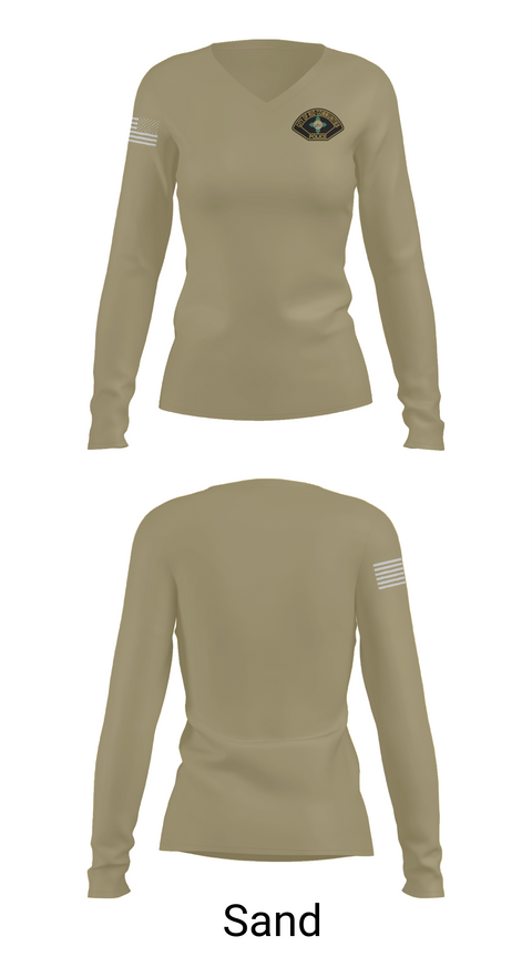 Womens Long Sleeve Vneck Shirt, Rio Communities Police Department, , Teamtime, Team time, sublimation, custom sports apparel, team uniforms, spirit wear, spiritwear, sports uniforms, custom shirts, team store, custom team store, fundraiser sports, apparel fundraiser