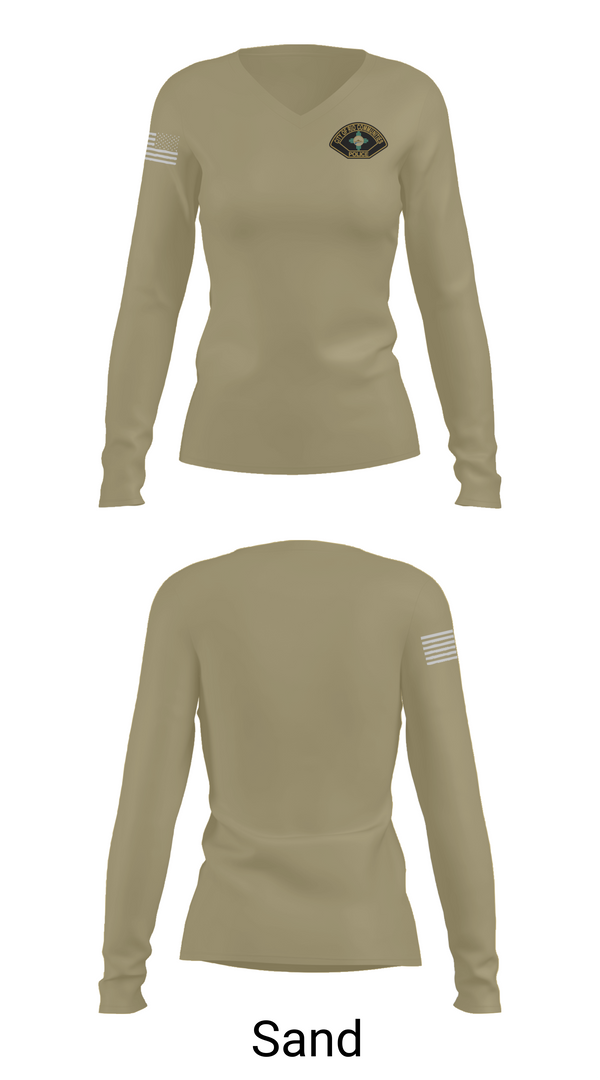 Womens Long Sleeve Vneck Shirt, Rio Communities Police Department, , Teamtime, Team time, sublimation, custom sports apparel, team uniforms, spirit wear, spiritwear, sports uniforms, custom shirts, team store, custom team store, fundraiser sports, apparel fundraiser