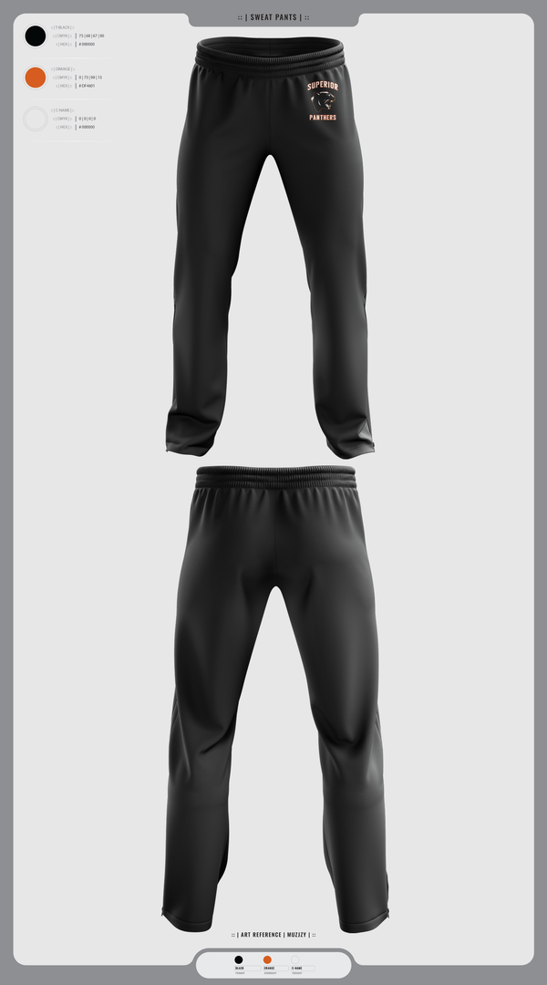 Sweatpants, Superior Panthers, Baseball, Teamtime, Team time, sublimation, custom sports apparel, team uniforms, spirit wear, spiritwear, sports uniforms, custom shirts, team store, custom team store, fundraiser sports, apparel fundraiser