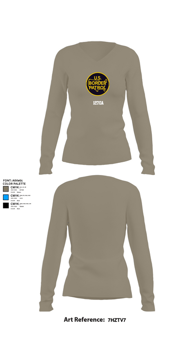 1270A 97331087 Women's Long Sleeve V-neck Shirt - 59
