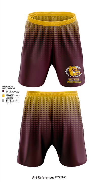 West Allis Junior Bulldogs 12670272 Athletic Shorts With Pockets - 1