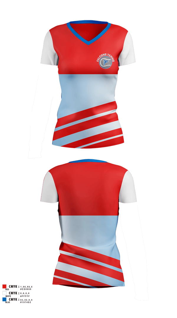 Womens Short Sleeve Vneck Shirt, Atwater High School Tennis, Tennis, Teamtime, Team time, sublimation, custom sports apparel, team uniforms, spirit wear, spiritwear, sports uniforms, custom shirts, team store, custom team store, fundraiser sports, apparel fundraiser