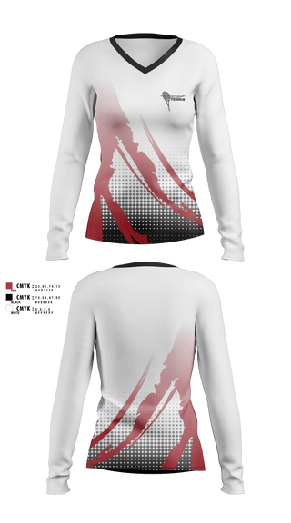 Womens Long Sleeve Vneck Shirt, Hauser High School Tennis, Tennis, Teamtime, Team time, sublimation, custom sports apparel, team uniforms, spirit wear, spiritwear, sports uniforms, custom shirts, team store, custom team store, fundraiser sports, apparel fundraiser