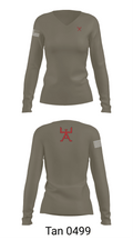 355 CES 91493290 Women's Long Sleeve V-neck Shirt - 77