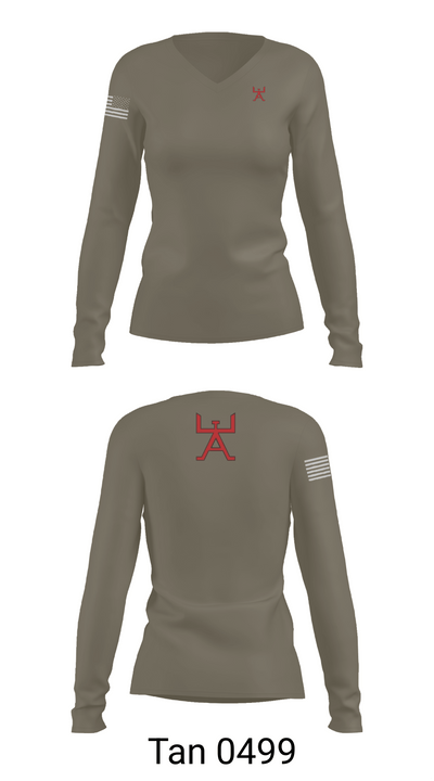 355 CES 91493290 Women's Long Sleeve V-neck Shirt - 77