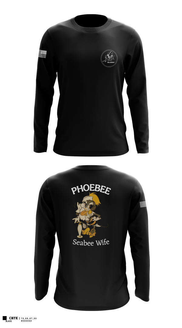 Long Sleeve Performance Shirt, Seabee Wifes, Navy, Teamtime, Team time, sublimation, custom sports apparel, team uniforms, spirit wear, spiritwear, sports uniforms, custom shirts, team store, custom team store, fundraiser sports, apparel fundraiser