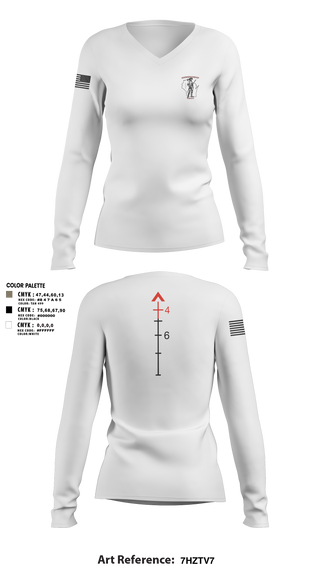 Womens Long Sleeve Vneck Shirt, WIARNG Marksmanship, , Teamtime, Team time, sublimation, custom sports apparel, team uniforms, spirit wear, spiritwear, sports uniforms, custom shirts, team store, custom team store, fundraiser sports, apparel fundraiser